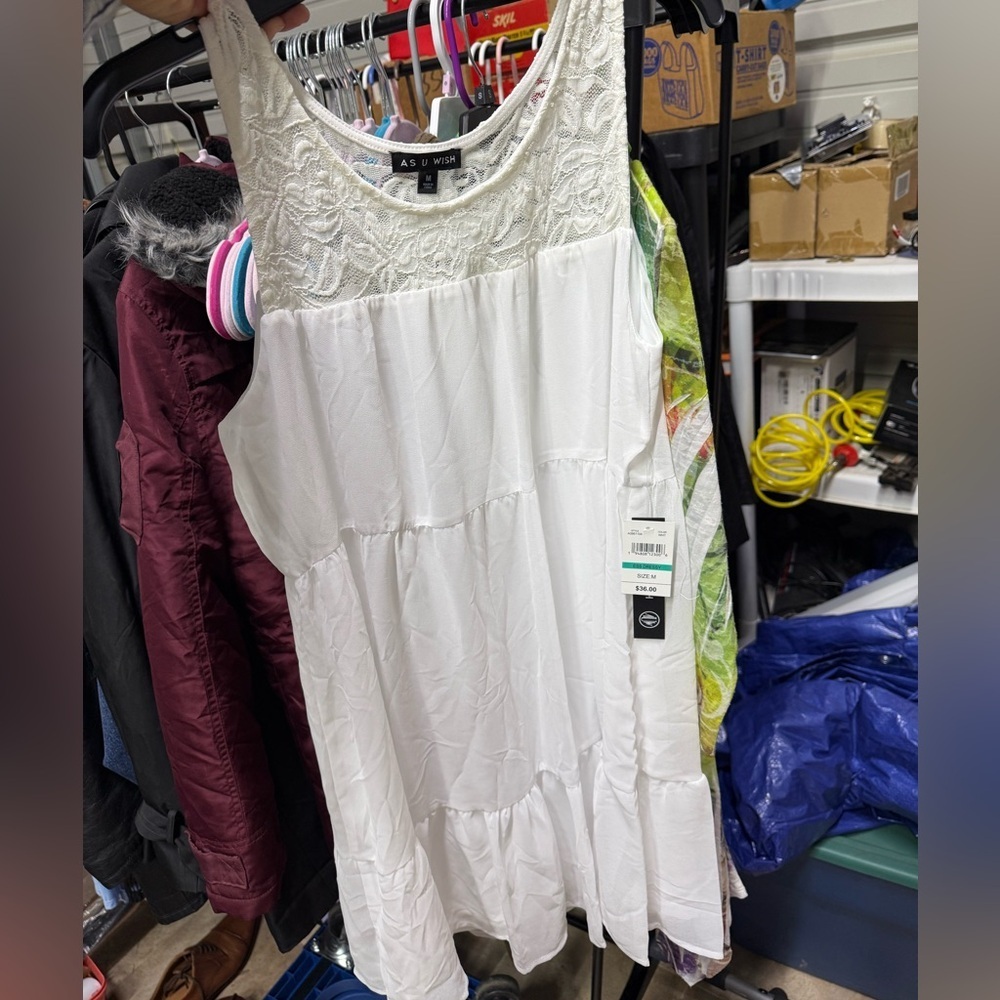 As U Wish White Tiered Baby Doll Dress
